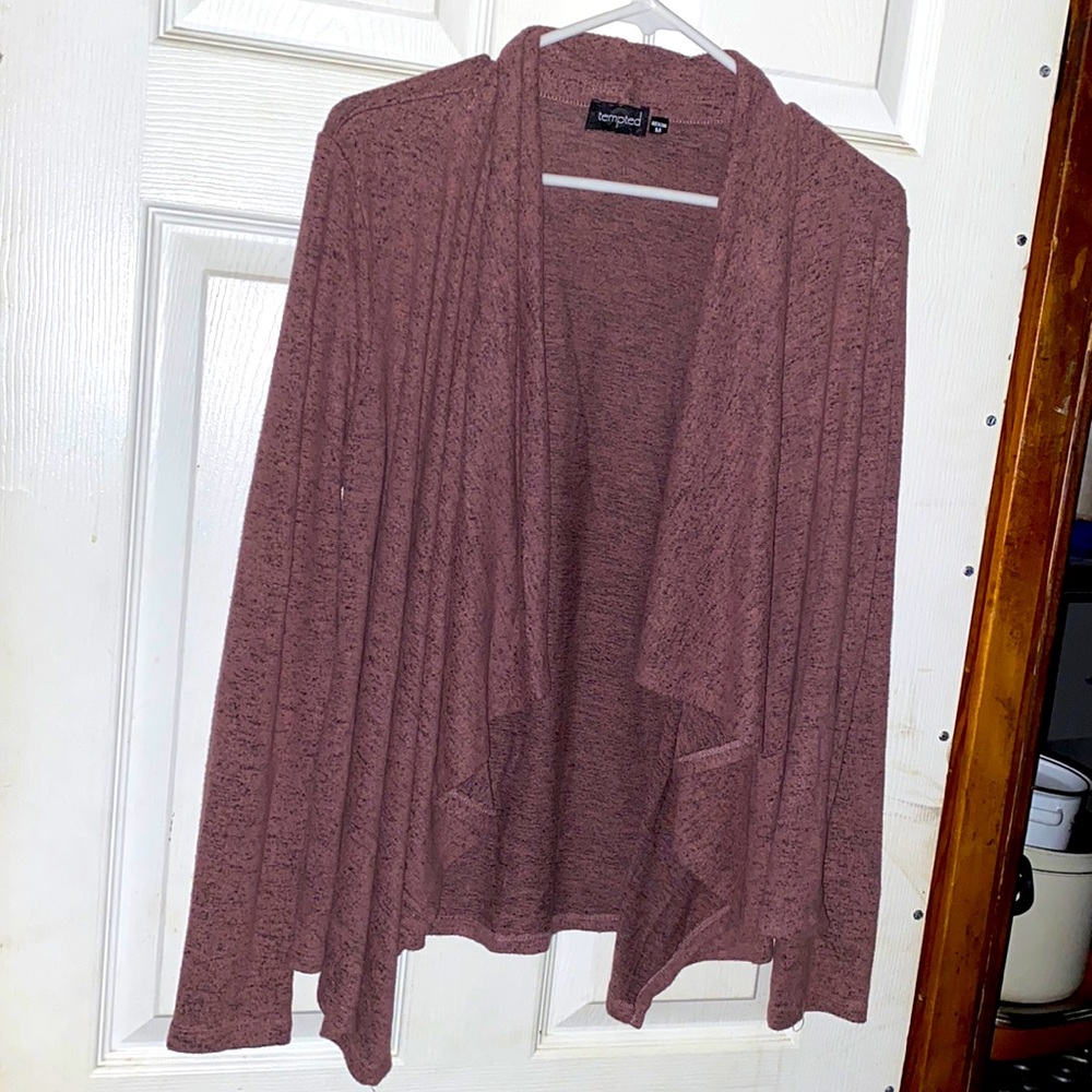 Dark pink/gray hues throughout cardigan never worn, very soft and great for fall